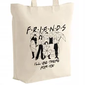 Torby i wózki na zakupy - Torba bawełniana z dnem na zakupy 42x38x10 Friends Przyjaciele Dla Fanów - miniaturka - grafika 1
