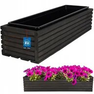 Donice - DONICZKA DONICA OGRODOWA SKRZYNKA DREWNIANA TARAS KWIATY ANTRACYT 64X20 CM - miniaturka - grafika 1