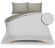 Pościel - Pościel dwustronna 220x200 Duale szara w kropki-szary z torbą - miniaturka - grafika 1