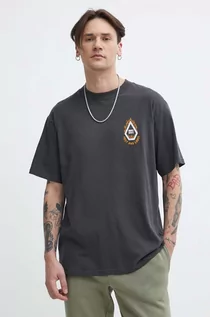 Koszulki męskie - Volcom t-shirt bawełniany męski kolor szary z nadrukiem - grafika 1