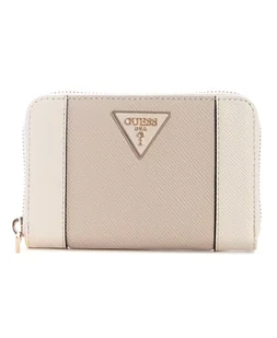 GUESS Damski portfel Laurel Ii Medium Zip Around Wallet, Off White/Taupe, jeden rozmiar - Portfele - miniaturka - grafika 1