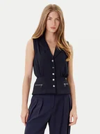 Bluzki damskie - Morgan Bluzka 252-COZIP Granatowy Slim Fit - miniaturka - grafika 1