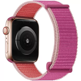 Pasek Alogy Nylon Strap z rzepem do Apple Watch 1/2/3/4/5/6/7/8/SE/Ultra 42/44/45/49mm Różowy - Akcesoria do smartwatchy - miniaturka - grafika 1
