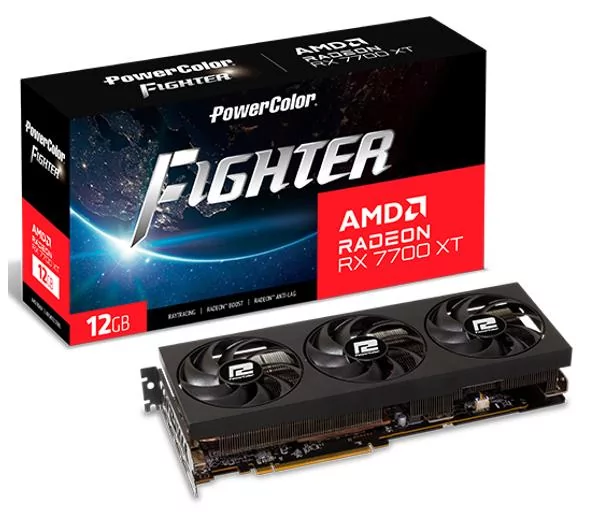 PowerColor Fighter Radeon RX 7700 XT 12GB GDDR6 192bit RX7700XT 12GF/OC