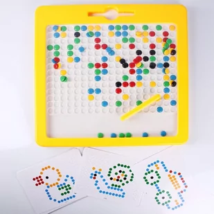 TABLICA MAGNETYCZNA mozaika MAGPAD Montessori SZABLONY dwustronne ŻÓŁTA - Tablice dla dzieci - miniaturka - grafika 1