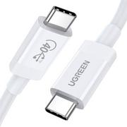 Kable USB - Kabel USB-C do USB-C UGREEN USB4, 40Gbps, 0.8m (biały) - miniaturka - grafika 1