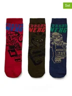 Skarpetki damskie - LEGO Skarpety (3 pary) w kolorze brązowym, czerwonym i granatowym - miniaturka - grafika 1