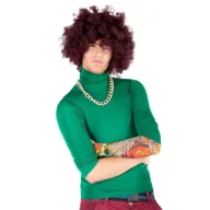 Dodatki do strojów karnawałowych - Peruka afro XXL brązowa - miniaturka - grafika 1