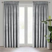 Zasłony - Zasłona na taśmie marszczącej ROSA 140 x 270 cm srebrny - miniaturka - grafika 1