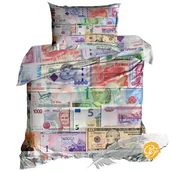 Pościel - Pościel 3D Bawełna Satyna 140X200Cm Banknoty - miniaturka - grafika 1