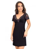 Piżamy damskie - Donna Koszula nocna Sonia Czarna Czarny L - miniaturka - grafika 1