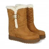 Botki damskie - Botki Guess Hadera FL8HDR ESU11 brązowe z futerkiem rozmiar 40 - GUESS - miniaturka - grafika 1