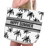 Torebki damskie - Torba Plażowa Urban Beach Tote Happy Summer Black - miniaturka - grafika 1