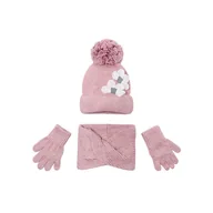 Czapki dla dzieci - Komplet czapka, komin i rękawiczki Mayoral 10071 Różowy - miniaturka - grafika 1