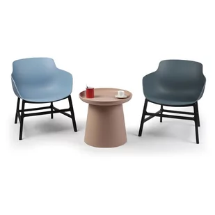 Plastikowy stolik kawowy FUNGO średnica 500 mm, ceglasty - Stoły i stoliki do biura - miniaturka - grafika 2