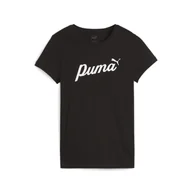 Koszulki sportowe damskie - Damska koszulka ESS+ Script PUMA Black - miniaturka - grafika 1