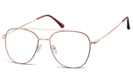 Okulary korekcyjne, oprawki, szkła - Oprawki okulary Pilotki zerówki korekcyjne 922C czerwono-złote - miniaturka - grafika 1