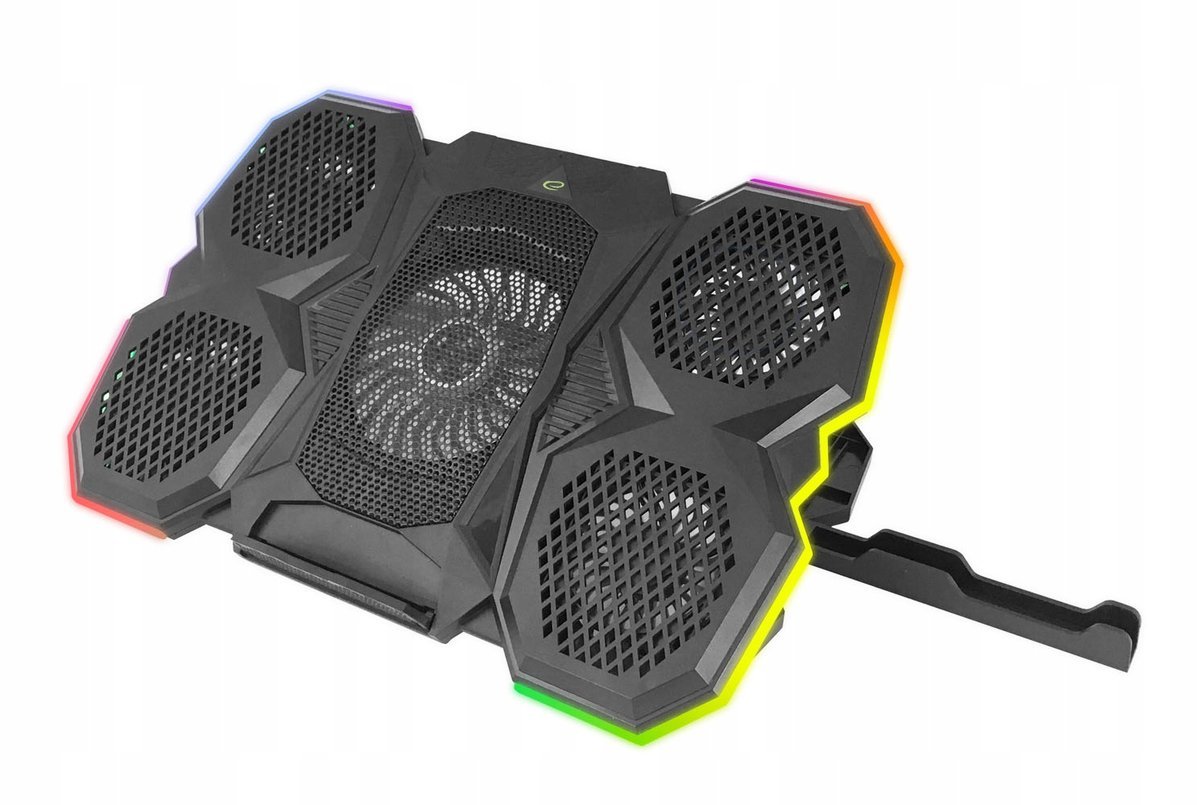 PODSTAWKA PODKŁADKA CHŁODZĄCA POD LAPTOPA PODŚWIETLENIE LED RGB GAMINGOWA