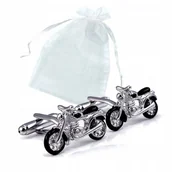 Spinki do mankietów i krawatów - Spinki do mankietów / koszuli motocykle motory srebrne Przepiękne ZESTAW 2szt - miniaturka - grafika 1