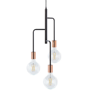 Lampy sufitowe - Beliani Lampa wisząca Lampa wisząca 3-punktowa metalowa czarna BOGNA 80835 - miniaturka - grafika 1
