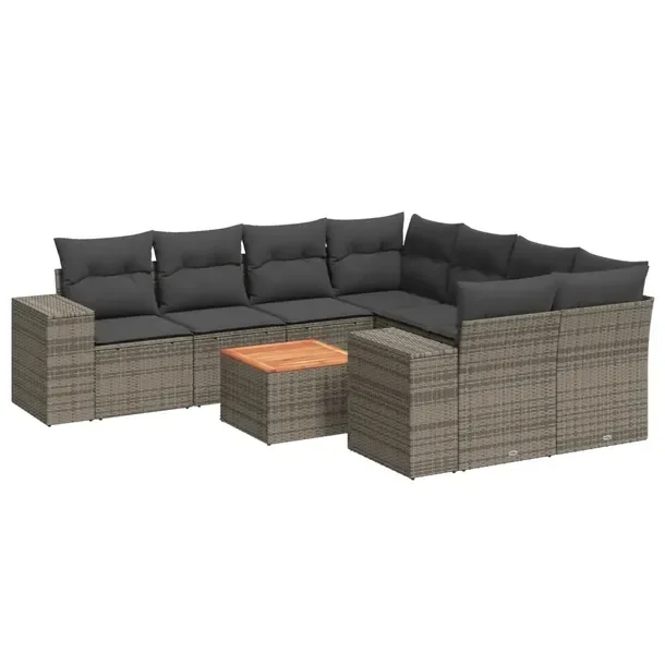 Zestaw mebli ogrodowych modułowych szary rattan PE 62x62x69 cm