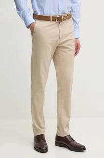 Calvin Klein spodnie męskie kolor beżowy dopasowane K10K113696 - Spodnie męskie - miniaturka - grafika 1