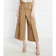 Spodnie damskie - Weekend MaxMara Spodnie PINIDE | flare fit | z dodatkiem lnu - miniaturka - grafika 1
