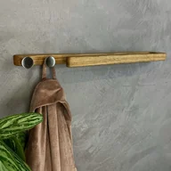 Wieszaki łazienkowe - Nowoczesny dębowy wieszak na ręczniki - miniaturka - grafika 1