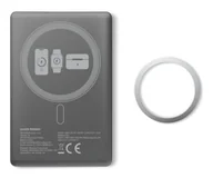 Powerbanki - Silver Monkey Powerbank Smart 5000 mAh MagSafe UltraSlim 3w1 Ciemny szary - miniaturka - grafika 1