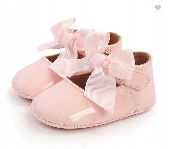 Różowe Lakierowane Półbuty Dziecięce Z Kokardą 18 Jtd