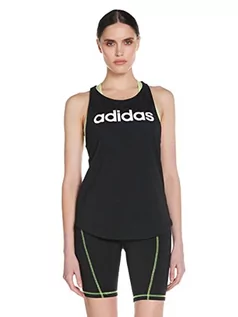 Koszulki i topy damskie - Adidas Damski top bez rękawów W Lin Tk wielokolorowa czarny / biały M 28873 - grafika 1