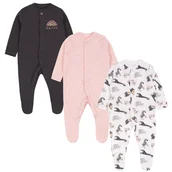 Pajacyki dla niemowląt - 3x Bawełniane, kolorowe pajacyki z długim rękawem, OEKO-TEX 6-9 m 74 cm - miniaturka - grafika 1