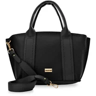 Torebki damskie - Torba Damska Monnari Premium Klasyczna Kuferek Shopper Tote Bag Czarna - miniaturka - grafika 1