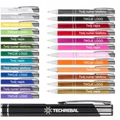 Długopisy - Długopis Z Grawerem Logo Twój Tekst Napis Reklamowy Czarny Wkład Grawer - miniaturka - grafika 1