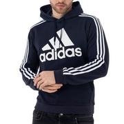 Bluzy męskie - Bluza adidas Essentials Fleece 3-Stripes Logo Hoodie H14642 - granatowa - miniaturka - grafika 1
