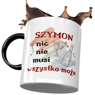 Kubki - Kubek Czarny Dla Szymona Szymka Kolegi Prezent z Nadrukiem ze Zdjęciem + Opakowanie na prezent (wzór 04) - miniaturka - grafika 1