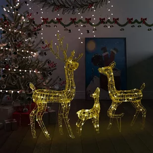 vidaXL vidaXL Świąteczne renifery, akrylowe, 300 ciepłych białych diod LED - Oświetlenie świąteczne - miniaturka - grafika 1