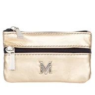 Etui na dokumenty i karty - Etui na klucze karty monety Skórzane VerMari Złote - miniaturka - grafika 1