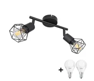 Lampy sufitowe - Globo - LED Oświetlenie punktowe XARA 2xE14/4W/230V czarne - miniaturka - grafika 1