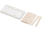 Akcesoria do lodu - Silikonowa forma na lody w kształcie serca 80 ml / 24 drewniane patyczki | Rosenstein & Söhne - miniaturka - grafika 1