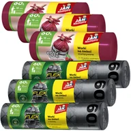 Worki na śmieci - Duży zestaw worków na śmieci Jan Niezbędny 3x Magnum Flex 60L + 3x Easy Pack wiśniowe 60L (razem 84 worków) - miniaturka - grafika 1