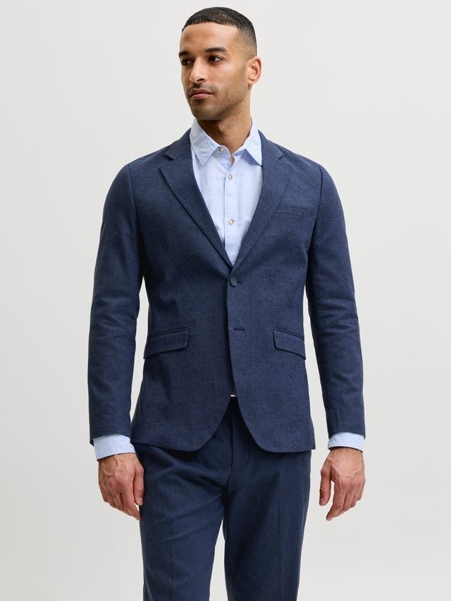 JACK&JONES MĘSKA MARYNARKA LEN BAWEŁNA GRANATOWA REGULAR 52 17BA