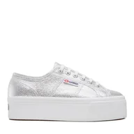 Trampki damskie - Tenisówki Superga 2790 Lame S61174W Srebrny - miniaturka - grafika 1
