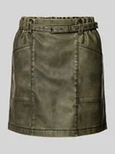 Spódnice - Spódnica mini z imitacji skóry model ‘HALLI HEIDI’ - miniaturka - grafika 1