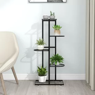 vidaXL 5-poziomowy stojak na kwiaty, 43x22x98 cm, czarny, metalowy - Donice - miniaturka - grafika 1