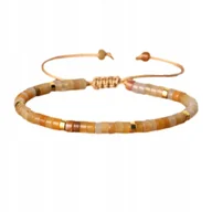 Bransoletki - Bransoletka Koraliki Kamień Naturalny Żółty Awenturyn 2 x 4 mm Regulowany - miniaturka - grafika 1