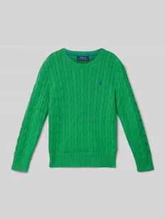Sweter z dzianiny z prążkowanymi wykończeniami - Swetry dla chłopców - miniaturka - grafika 1