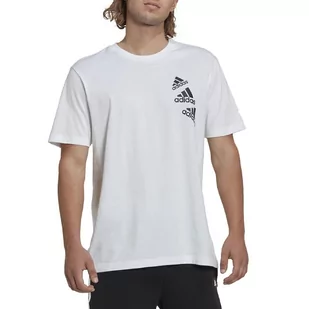 Koszulka adidas Essentials BrandLove HL9386 - biała - Adidas - Koszulki sportowe męskie - miniaturka - grafika 1