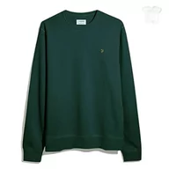 Bluzy męskie - Farah - Bluza męska, bawełna organiczna Tim, bluza z okrągłym dekoltem, Petrol Blue Marl, S, Benzyna niebieski Marl, S - miniaturka - grafika 1