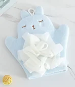 Rękawice i gąbki do kąpieli - myHomelife, Myjka Gąbka Rękawica Do Kąpieli Króliczek Niebieska - miniaturka - grafika 1